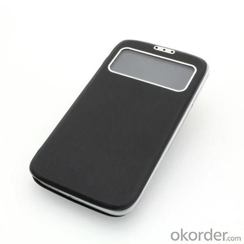 Front Hollow Luxury PU Leather Stand Case Cover for Samsung Galaxy S4 (I9500) Black System 1