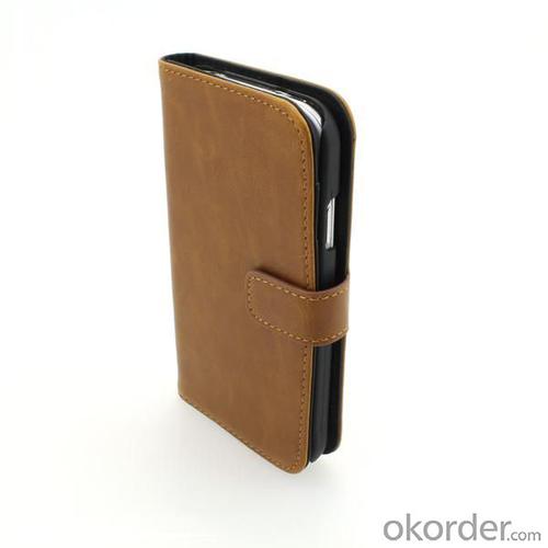 Wallet Pouch Luxury PU Leather Upstanding Book Style Case Cover for Samsung Galaxy S4 (I9500) Brown System 1