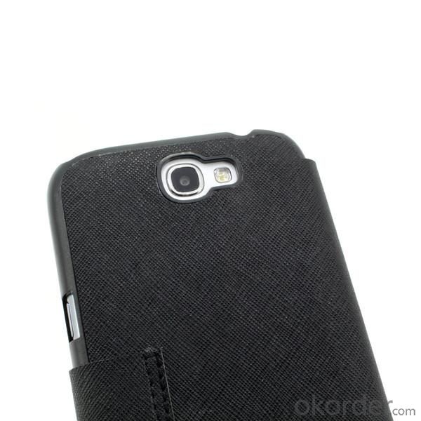 Luxury PU Leather Stand Case Cover for Samsung Galaxy Note 2/3 Black