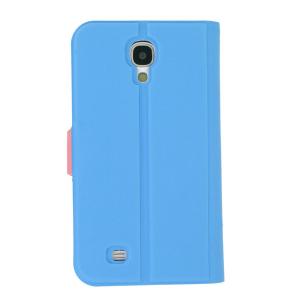 Hot Sale Wallet Pouch Luxury PU Stand Leather Case Cover for Samsung Galaxy S4 (I9500) Blue
