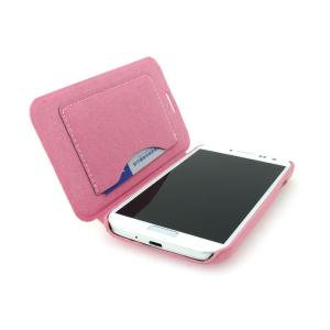 For Samsung Galaxy S4 (I9500) Wallet Pouch Luxury PU Leather Case Cover Pink