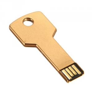 2GB Metal Key Shaped USB Flash Drive Stick Golden