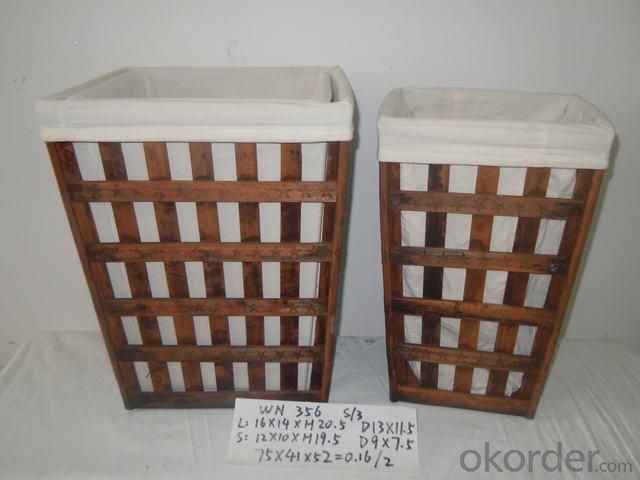 Home Organization Hand Made Wooden Basket Home Storage Basket 3Pcs/Set System 1