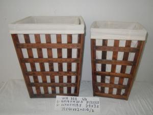Home Organization Hand Made Wooden Basket Home Storage Basket 3Pcs/Set System 1