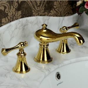 Antique Brass Body Faucet With Two Zinc Alloy Handles