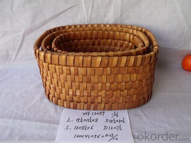 High Quality Home Storage Set Of Three Oval Chips Basket System 1