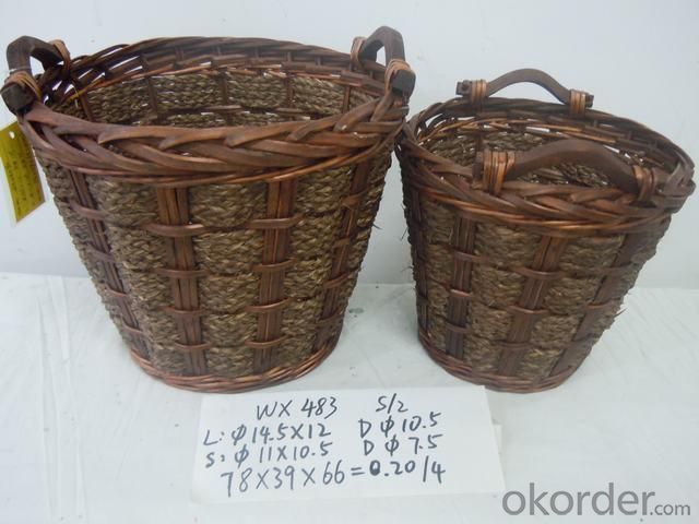 Home Organization Hand Made Round Shape Home Storage Basket 2Pcs/Set System 1