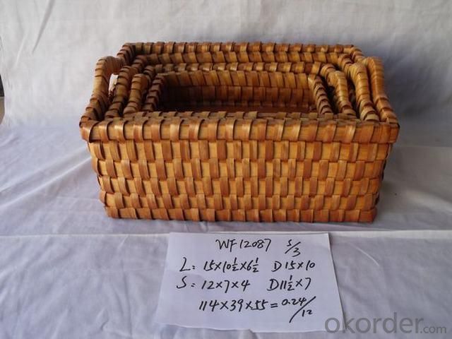 High Quality Home Storage Set Of Three Rectangle Chips Basket System 1