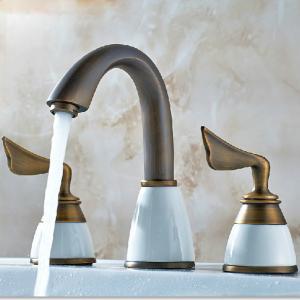 Two Blass Handle Chrome Plated Brass Body Faucet