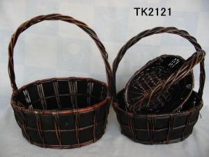 Hot Sale Home Storage Set Of Three Oval Willow Basket System 1