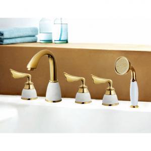 New Design Gold Plated Faucet With Shower