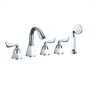 Chrome Plated Widespread Lavatory Faucet With Brass Shower