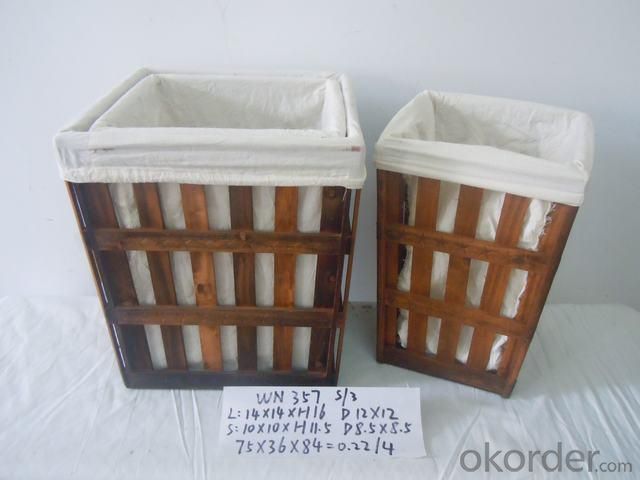 Home Organization Hand Made Set Of Three Wooden Basket Home Storage Basket System 1