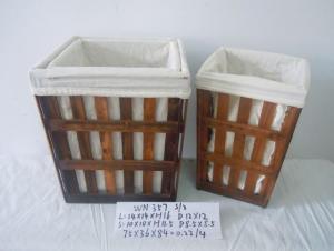 Home Organization Hand Made Set Of Three Wooden Basket Home Storage Basket