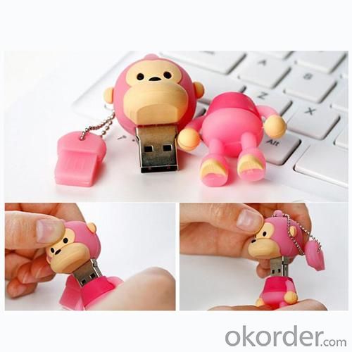 2GB Cute Mini Cartoon Monkey USB Flash Memory Stick Drive Pink System 1