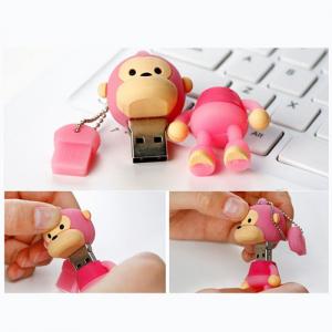 2GB Cute Mini Cartoon Monkey USB Flash Memory Stick Drive Pink System 1