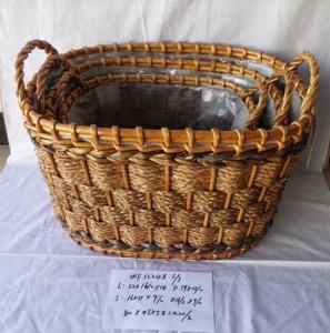 High Quality Hand Made Home Storage Basket Woven Basket With Plastic Liner System 1
