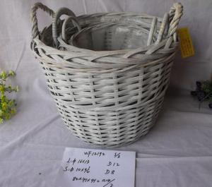 High Quality Home Storage Set Of Three Light Color Woven Basket System 1