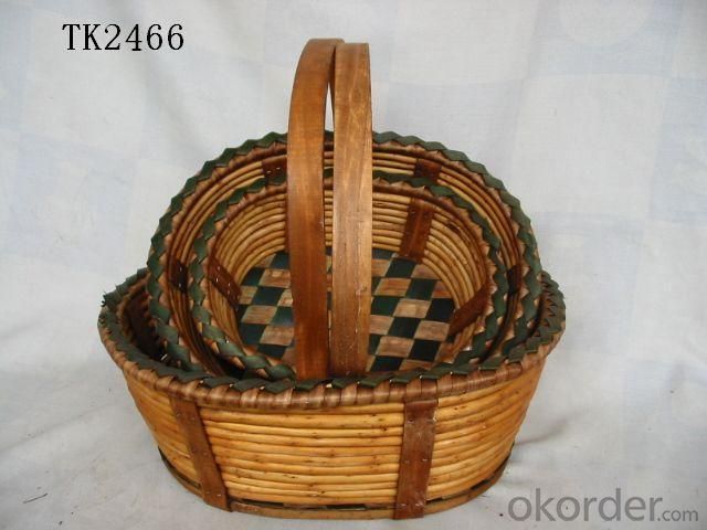 High Quality Home Storage Set Of Three Willow Basket With Handle System 1