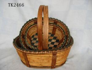 High Quality Home Storage Set Of Three Willow Basket With Handle System 1