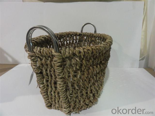 High Quality Hand Made Home Storage Basket Iron Fram Woven Basket System 1