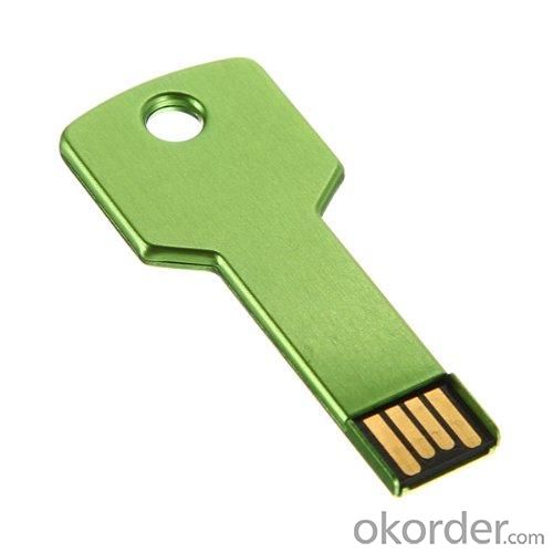 2GB Metal Key Shaped USB Flash Drive Stick Green System 1