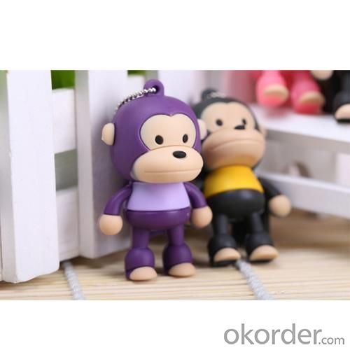 2GB Cute Mini Cartoon Monkey Portable USB Flash Memory Stick Drive Purple System 1