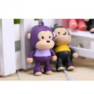 2GB Cute Mini Cartoon Monkey Portable USB Flash Memory Stick Drive Purple System 1