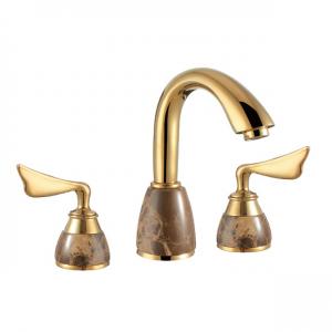 Antique Brass Body Basin Faucet With Two Handles