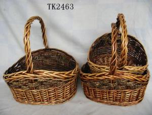 High Quality Home Storage Set Of Three Antique Willow Basket System 1