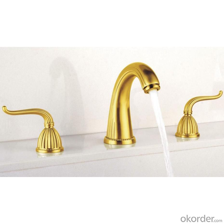 Good Quality Gold Plated Brass Faucet With Two Hanlder