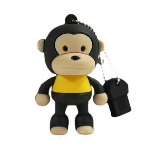 2GB Cute Mini Cartoon Monkey USB Flash Memory Stick Drive Black And Yellow