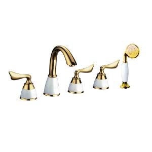New Design Gold Plated Faucet With Shower