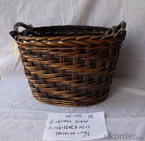 High Quality Home Storage Set Of Three Dark Color Woven Basket System 1