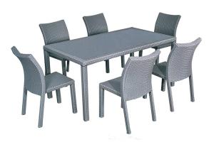 High Quality Outdoor Furniture New Design Rectangular Table And Six Chairs System 1
