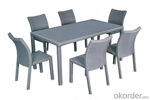 High Quality Outdoor Furniture New Design Rectangular Table And Six Chairs System 1