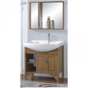Ceramic Top Oak Bathroom Cabinet System 1