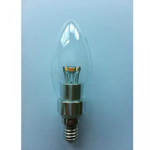 2 Years Warranty Factory LED Candle Bulb Silver Aluminum 3W E14 180lm