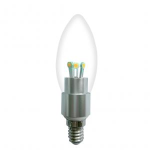 Dimmable LED Candle Bulb High Quality Silver Aluminum 4W Ra85 E14 280lm 85-265V COB SMD Chip Clear/Frosted/Milky Glass Cover