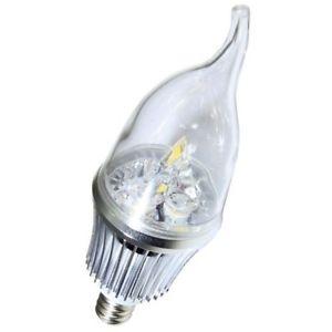 Newest Dimmable LED Bent-tip Bulb High Quality Silver Aluminum 1x3W E14 LED Global Bulb Light