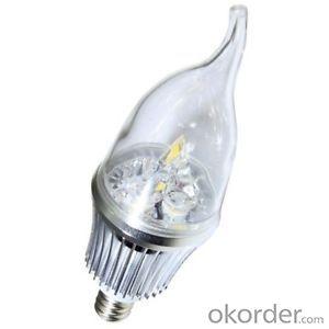 Newest Dimmable LED Bent-tip Bulb High Quality Silver Aluminum 1x3W E14 LED Global Bulb Light System 1