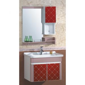 New Fashion Red Grid PVC Bathroom Furniture Bathroom Cabinet