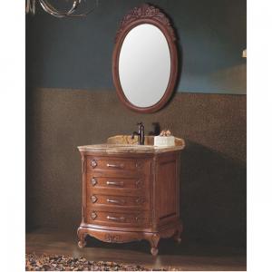 2014 Best Quality American Style Red Oak Bathroom Cabinet