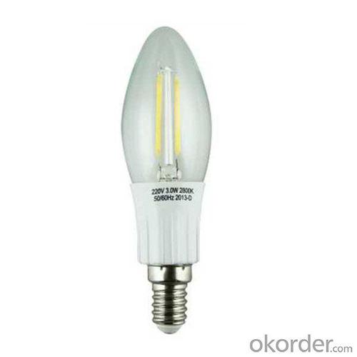 LED Filament Lamp 360°Candle Bulb E14 2W AC110V/220V 200-225lm Warm White/White System 1