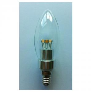 LED Candle Bulb High Quality Silver Aluminum 4W Ra85 E14 280lm 85-265V COB SMD Chip Clear/Frosted/Milky Glass Cover System 1