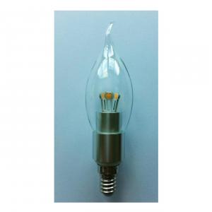 LED Bent-tip Bulb High Quality Silver Aluminum 4W Ra85 E14 280lm  85-265V COB LED Chip Clear/Frosted/Milky Glass Cover