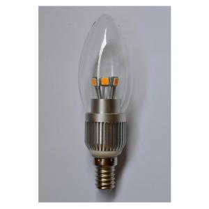 LED Candle Bulb High Quality Silver Aluminum 5W Ra85 E14 380lm 85-265V LG SMD LED Chip Clear/Frosted/Milky Glass Cover