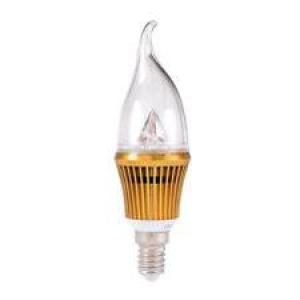Factory Dimmable LED Bent-tip Bulb High Quality Gloden Aluminum 3x1W E14 180lm LED Global Bulb Light System 1