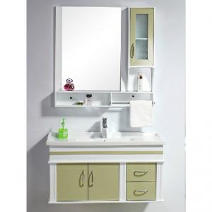High Quality Ceramic Top Gary Bathroom Cabinet With One Chest And Two Drawers System 1