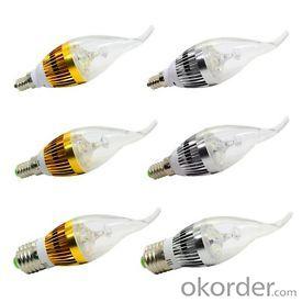 Newest Dimmable LED Bent-tip Bulb Silver Aluminum 4x1W E14 180lm LED Candle Bulb Light